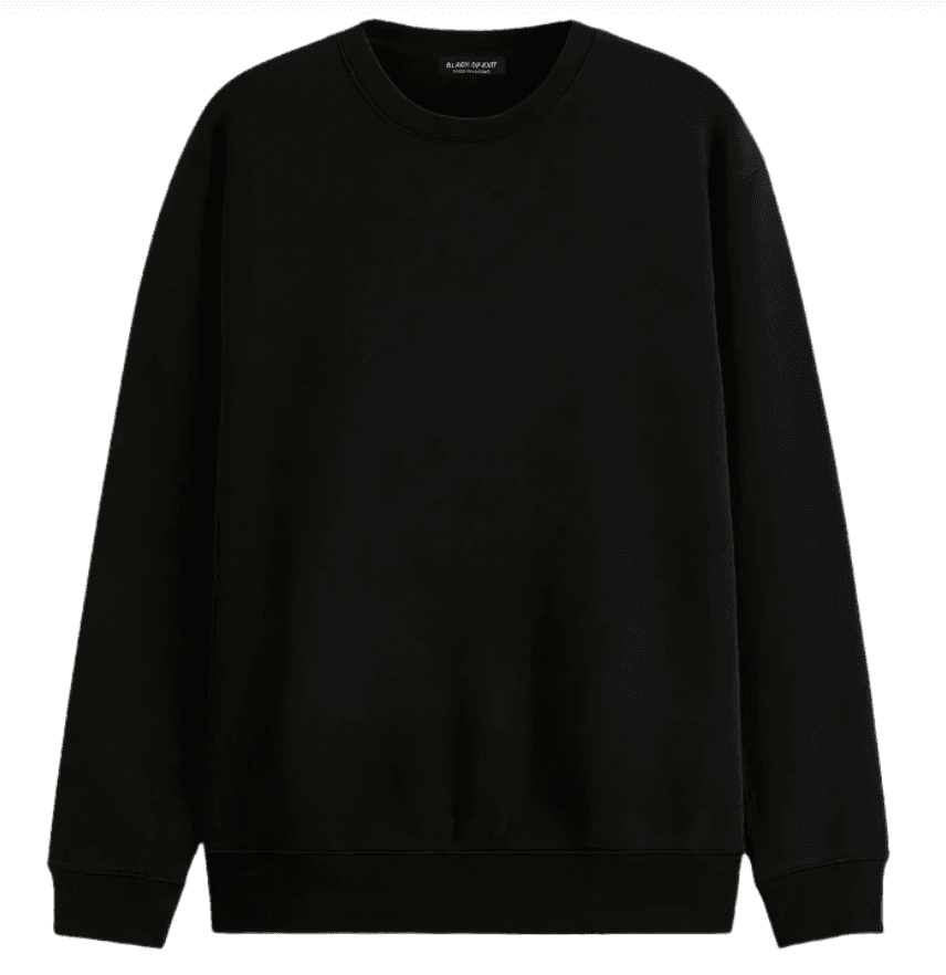 Áo Sweater Trơn màu Unisex Nỉ Bông Cotton BLACK OF EXIT