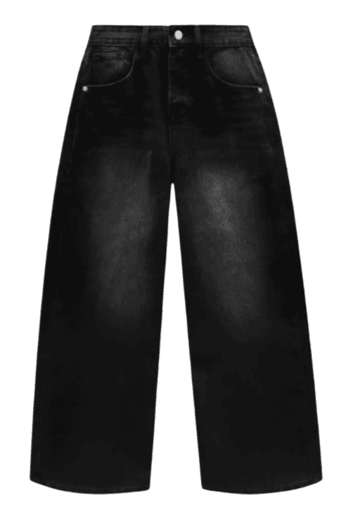 Quần Jean Dài Ống Suông Nam Form Rộng Màu Đen WASH Phong Cách Retro Menweaer Chất Bò Xịn LODES