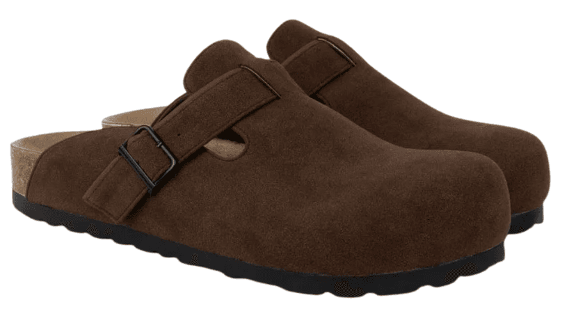 Dép đế trấu sục Boston nam nữ unisex quai ngang da nỉ đi học công sở, Dép Nam Nữ da bít mũi Darius đế trấu êm ái D731