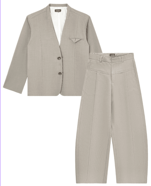 Set Blazer Tino Simo form rộng tay dài lịch sự- áo blazer dày dặn có đệm vai tinh tế chất vải Premium Ponte Roma GIDI