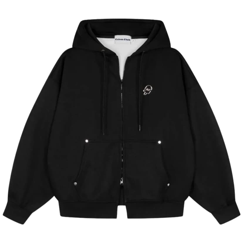 Áo khoác nỉ Hoodie zip ChillPop Calem.Club chất vải nỉ Boxy form rộng unisex nam nữ - có kèm ghim cài mỗi áo