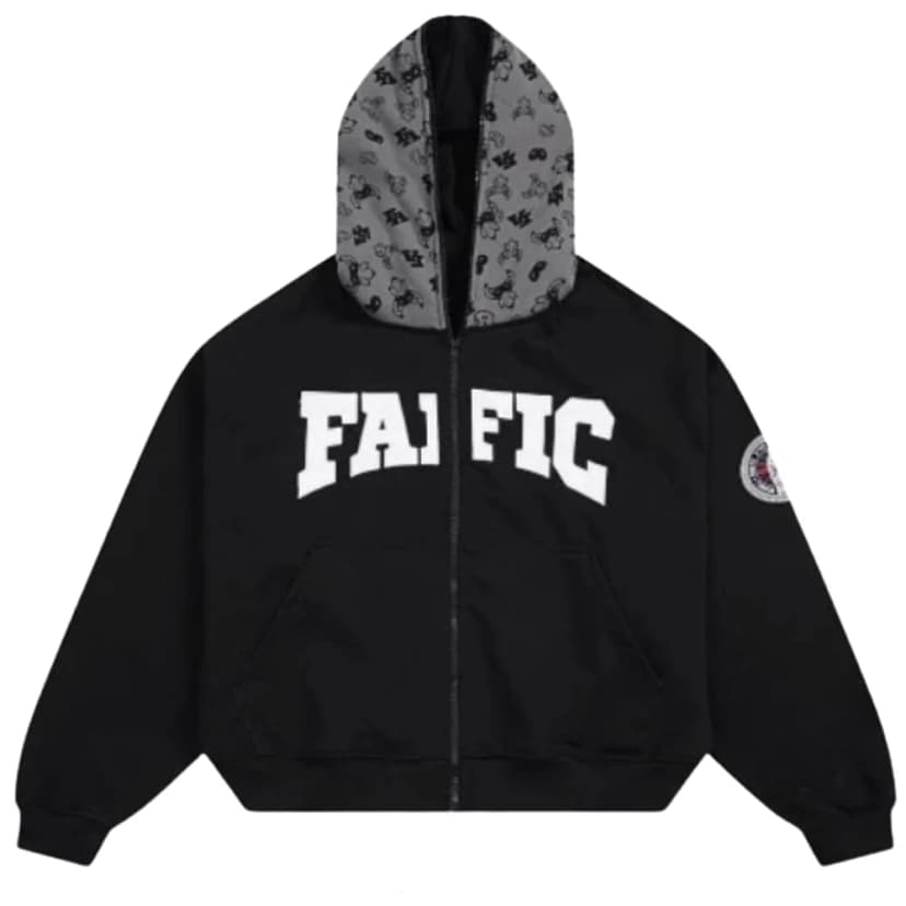 Áo khoác zip dây kéo nỉ Cua FAFIC Phantom Monogram Hoodie không xù chống nắng HOODIE ZIP BIG BOXY FAFIC studio 450gs