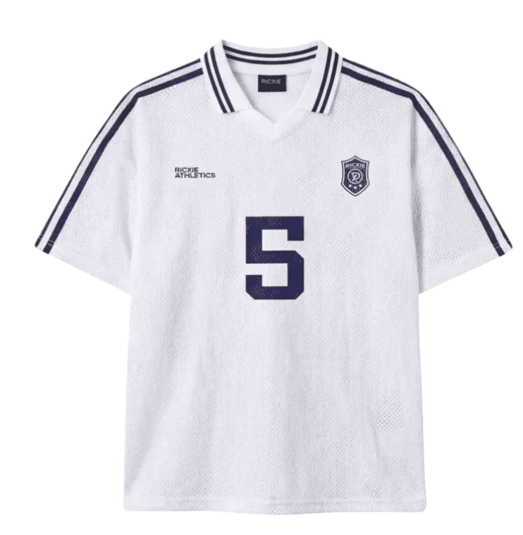 Áo Polo Jersey RICXIE Nam Nữ Số 5 Oversize Vải Lưới Thể Thao Thoáng Khí Unisex