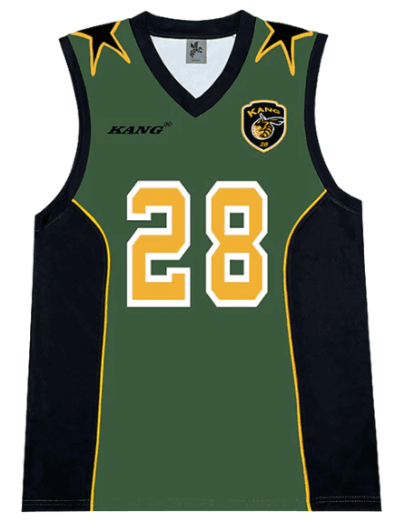 Áo bóng rổ Team Bee, áo bóng rổ số. 28 Kang Thương hiệu địa phương Street Well Oversize / Xanh lá cây