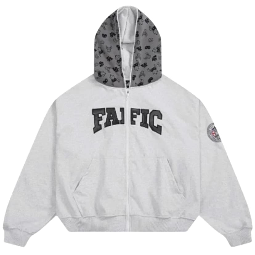 Áo khoác zip dây kéo nỉ Cua FAFIC Phantom Monogram Hoodie không xù chống nắng HOODIE ZIP BIG BOXY FAFIC studio 450gs