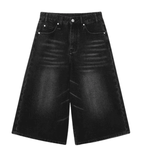 Quần Jean Short Lửng Wide leg Enigma Phối Màu Dirtwash Cạp Cao, Quần Short Jean Dáng Wide Fit Thời Trang Nam Nữ Cá Tính