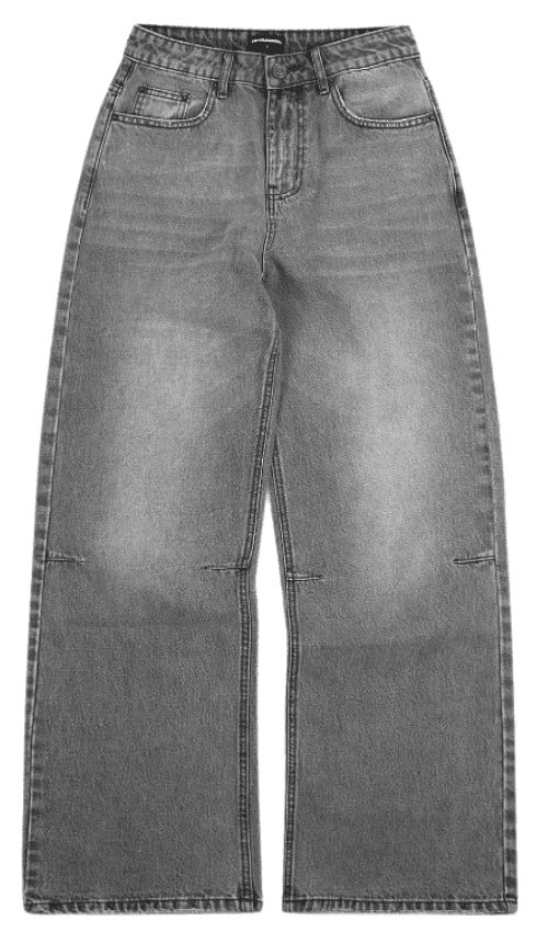 Quần Jean Ống Rộng DAPPERANDMORE "WIDE- LEG GREY WASHED DENIM PANTS" - Xám
