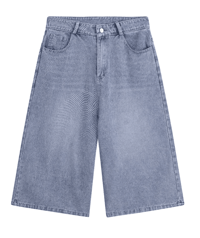 Quần Wide Leg Short Jeans DINOMAN Ống Rộng Quần Jeans Short Lửng Phong Cách Cá Tính