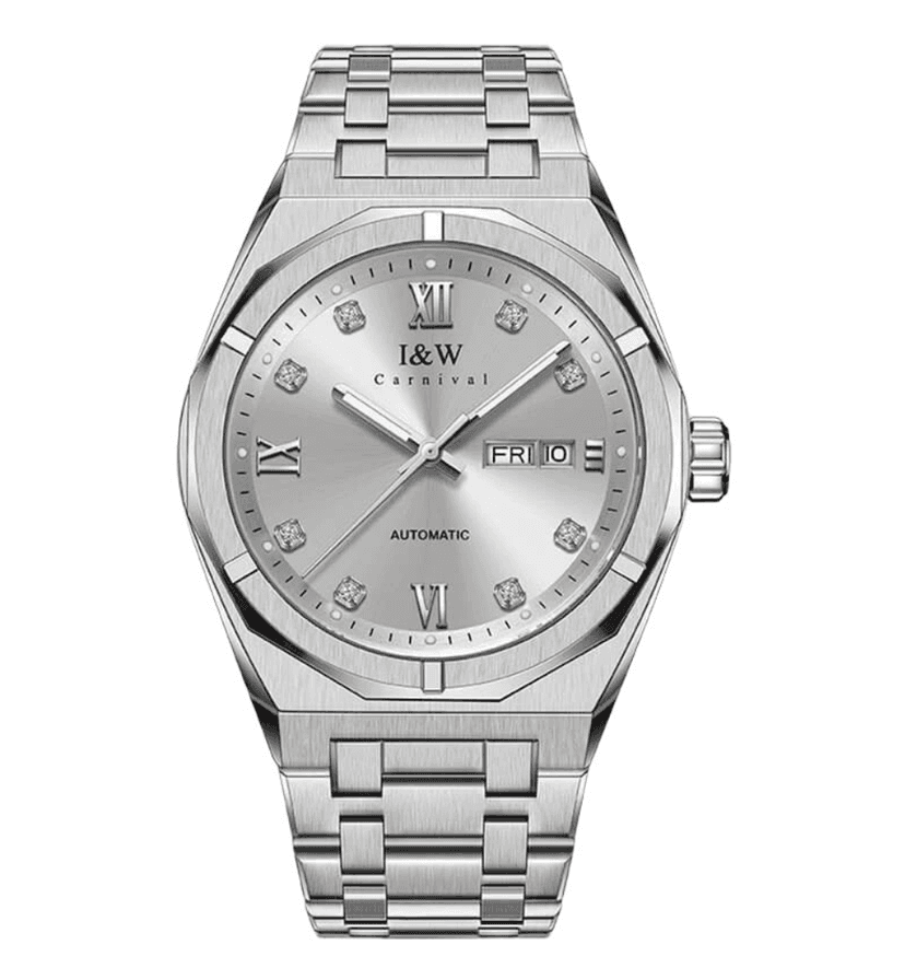 Đồng hồ nam chính hãng I&W Carnival 751G-T4 Kính chống xước,Chống nước 50m,BH 24 tháng,Máy Cơ Automatic,dây kim loại xịn