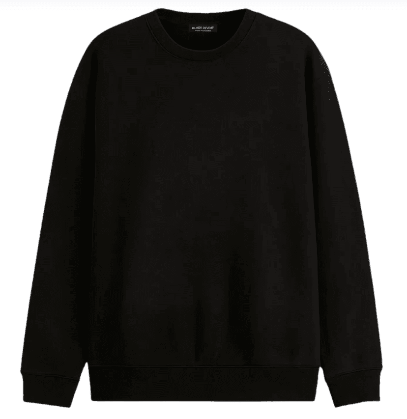 Áo Sweater Trơn màu Unisex Nỉ Bông Cotton BLACK OF EXIT