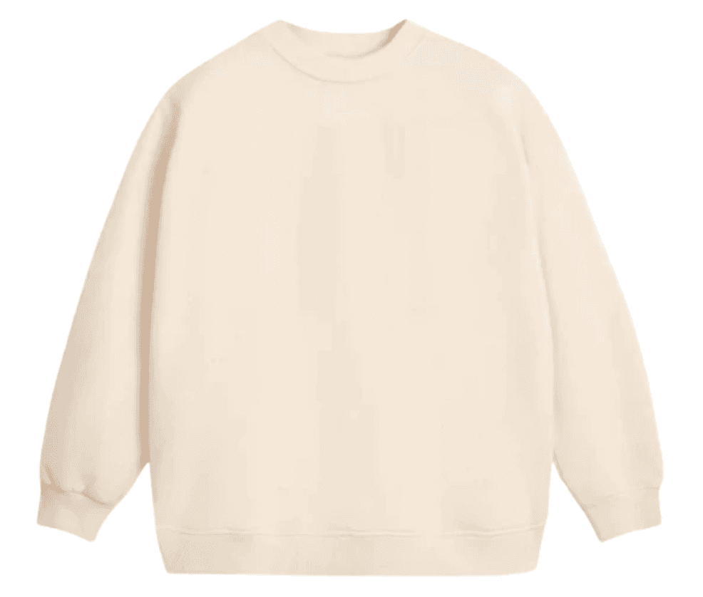 Áo nỉ sweater form rộng màu be
